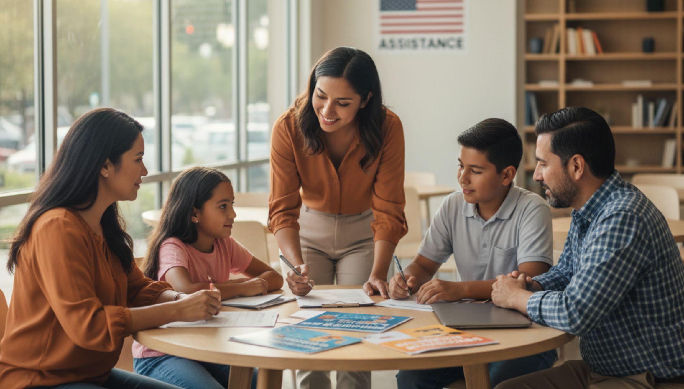 A family meeting with a community resource navigator
